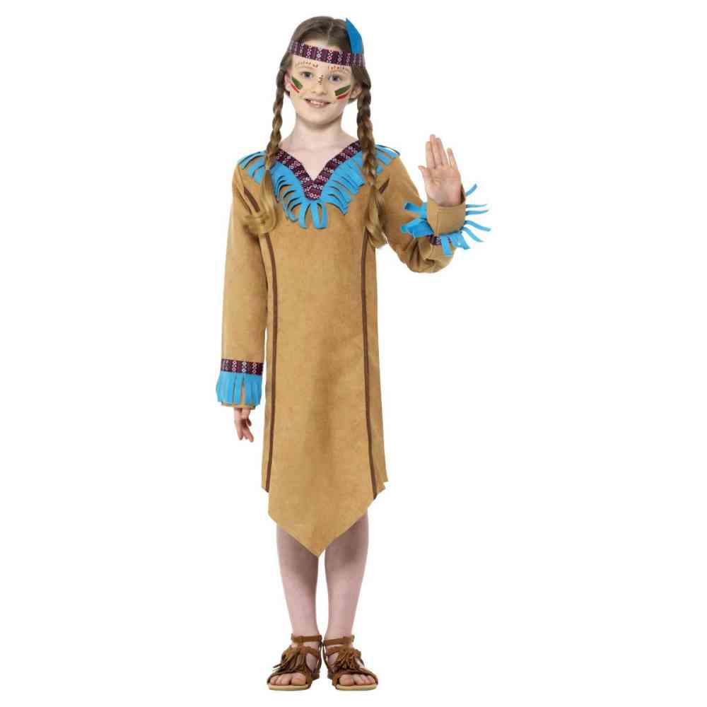 Smiffys - Native American Inspired Girl Costume Kids - Brown